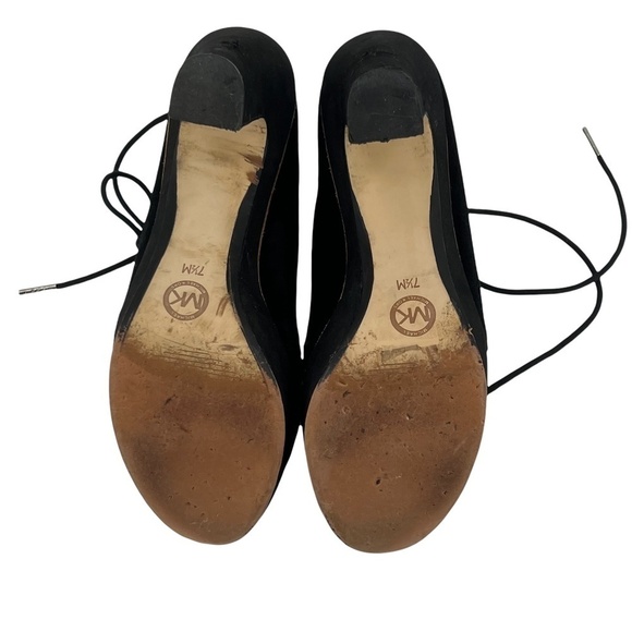 Michael Kors Black Leather Suede Platform Booties Size 7 1/2 Women’s - Picture 9 of 12